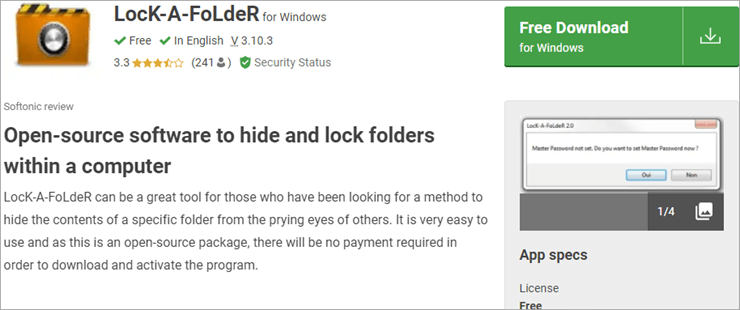 برنامج قفل الملفات للكمبيوتر Lock A Folder